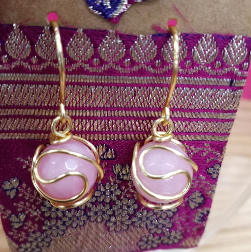 Pink handmade earrings